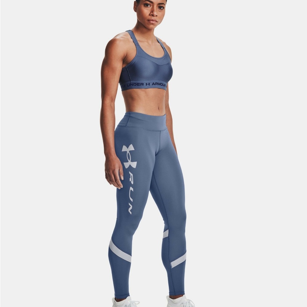 Under Armour Womens UA Mileage Tights 1362233-480 Hushed Blue/Mod Gray Size M